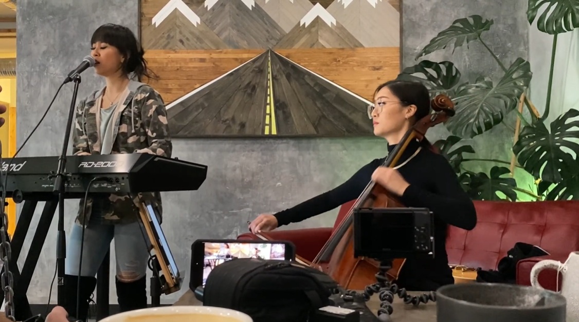 Performing open mic with @Blaqchaimusic 